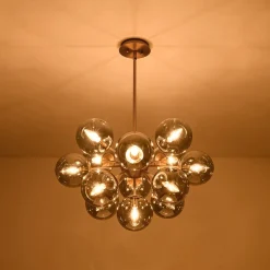 (OpenBox) Glam Dark Pearl Sputnik Smoked Glass Bubble Chandelier Light Fixture