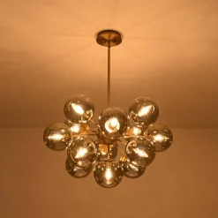 (OpenBox) Glam Dark Pearl Sputnik Smoked Glass Bubble Chandelier Light Fixture
