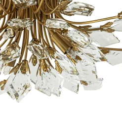 (OpenBox) 4-Light Bloom Crystal Leaf Semi Flush Mount Light