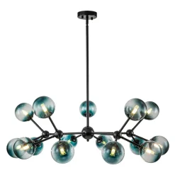 (OpenBox) 15-Light Blue Glass Globe Bubble Sputnik Branch Chandelier