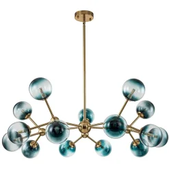 (OpenBox) 15-Light Blue Glass Globe Bubble Sputnik Branch Chandelier