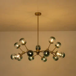 (OpenBox) 15-Light Blue Glass Globe Bubble Sputnik Branch Chandelier