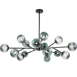 (OpenBox) 15-Light Branch Blue Glass Globe Bubble Chandelier