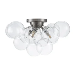 (OpenBox) 3-Light Brass Cluster Clear Glass Globe Bubble Ceiling Light
