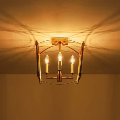 (OpenBox) 4-light French Antique Candle Style Lantern Semi Flush