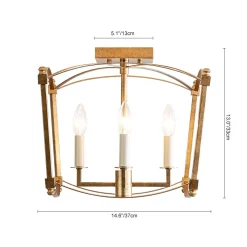 (OpenBox) 4-light French Antique Candle Style Lantern Semi Flush