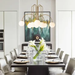 (OpenBox) 10-Light Frosted Glass Globe Bubble Chandelier