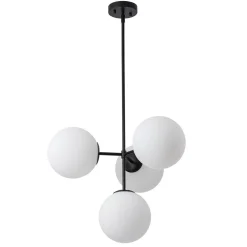 (OpenBox) 4-Light Opal Glass Globe Sputnik Semi Flush Chandelier