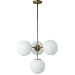 (OpenBox) 4-Light Opal Glass Globe Sputnik Semi Flush Chandelier