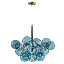 (OpenBox) Modern Cluster Blue Glass Globe Bubble Chandelier
