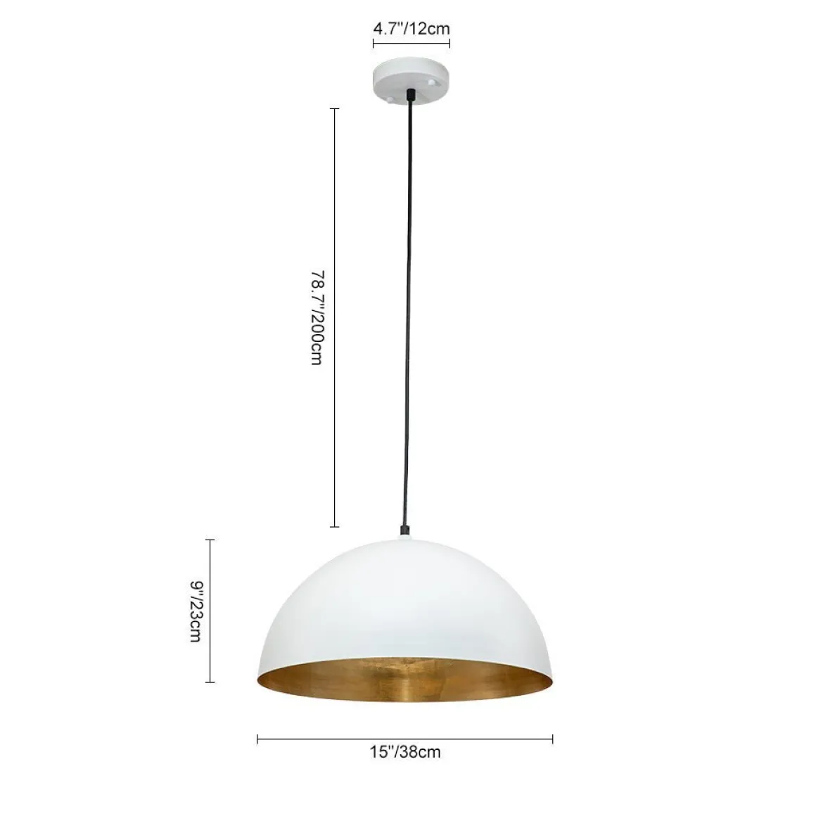 (OpenBox) Oversized Metal Dome Pendant Light