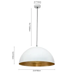 (OpenBox) Oversized Metal Dome Pendant Light