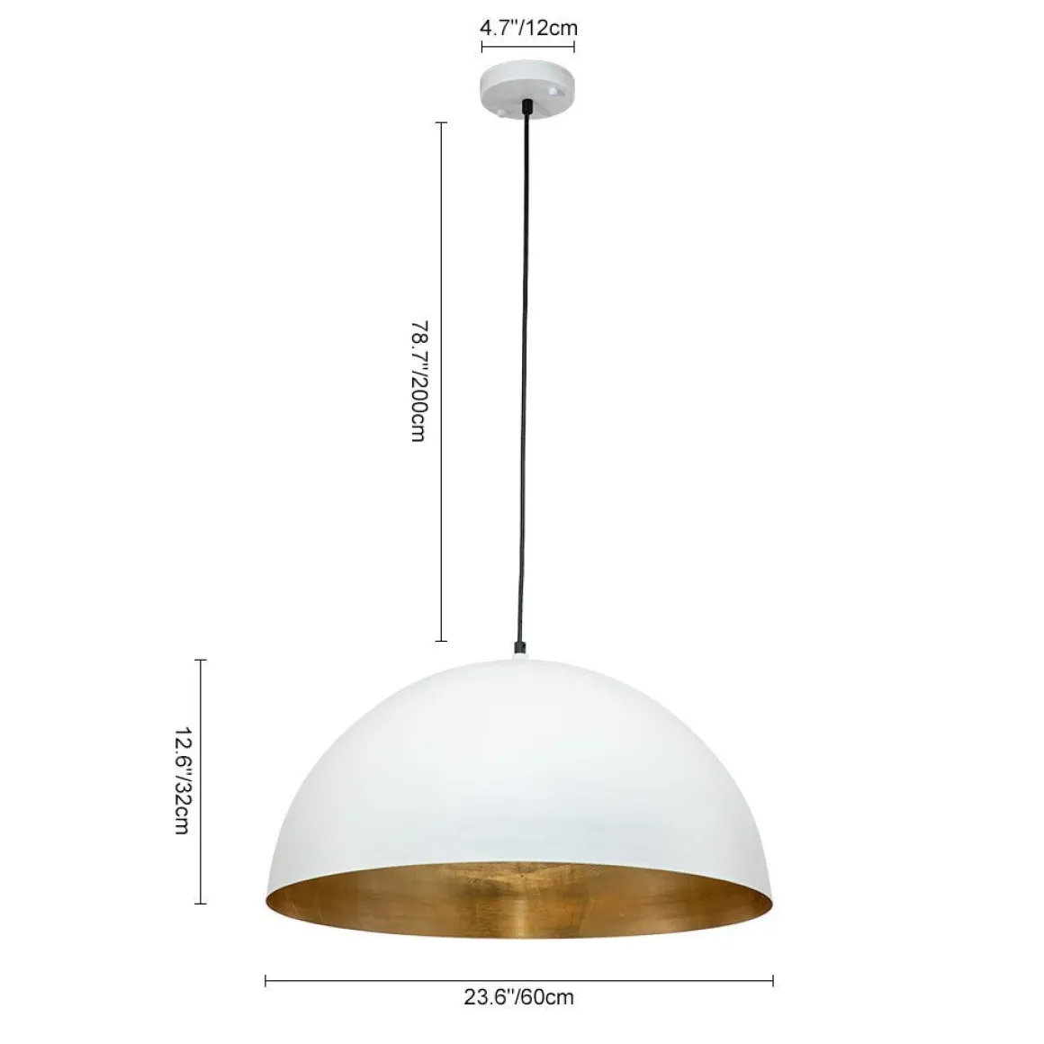 (OpenBox) Oversized Metal Dome Pendant Light