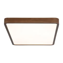 (OpenBox) Rectangle Walnut Dimmable LED Flush Mount Ceiling Light