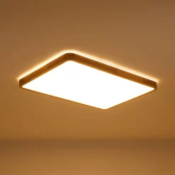 (OpenBox) Rectangle Wood Dimmable LED Flush Mount Light