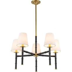 (OpenBox) Vintage Chic 5-Light White Linen Shade Chandelier