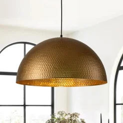 (OpenBox) Vintage Luxe Oversized Hammered Dome Pendant