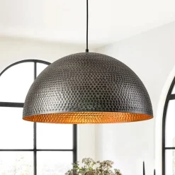 (OpenBox) Vintage Luxe Oversized Hammered Dome Pendant