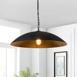 (OpenBox) Vintage Oversized Flat Dome Metal Pendant Light