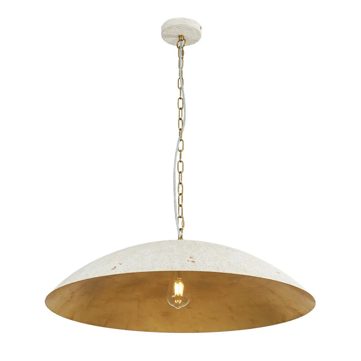 (OpenBox) Vintage Oversized Flat Dome Metal Pendant Light