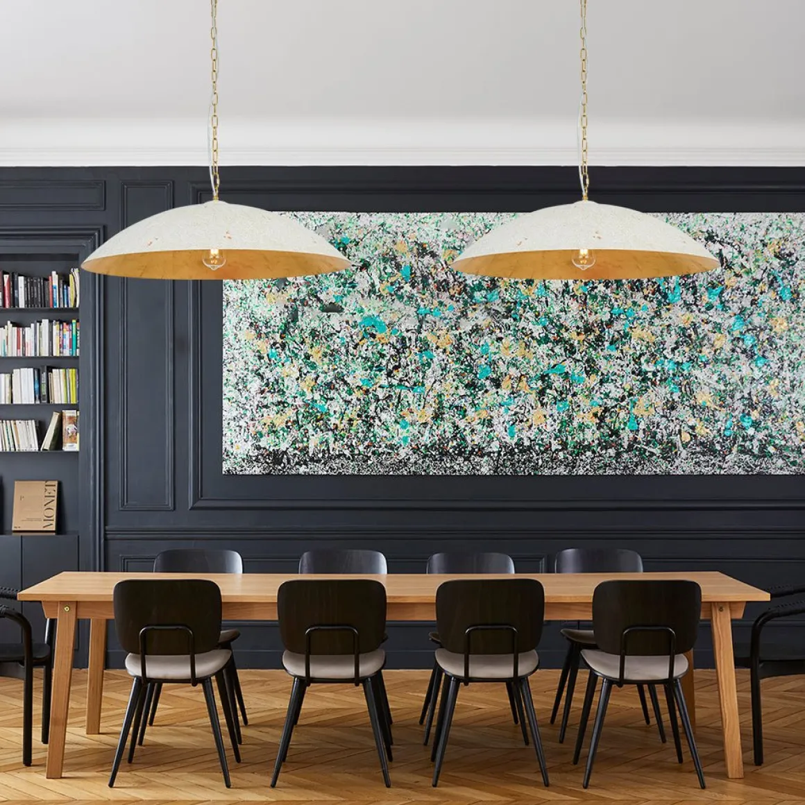 (OpenBox) Vintage Oversized Flat Dome Metal Pendant Light