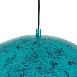 Oxidized Copper Verdigris Turquoise Oversized Dome Pendant