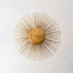 Radiant Luxe Antique Gild Gold Foiled Oversized Sunburst Chandelier