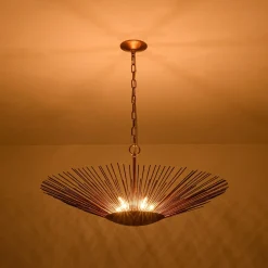 Radiant Luxe Antique Gild Gold Foiled Oversized Sunburst Chandelier