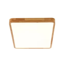 Rectangle Wooden Dimmable LED Flush Mount Ceiling Light