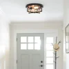 Round Hammered Glass Ceiling Light