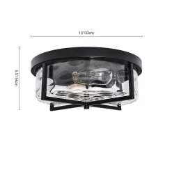 Round Hammered Glass Ceiling Light