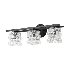 Rubik Cube Style Faceted Crystal Shade Vanity Wall Sconce