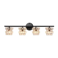 Rubik Cube Style Faceted Crystal Shade Vanity Wall Sconce