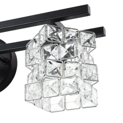 Rubik Cube Style Faceted Crystal Shade Vanity Wall Sconce
