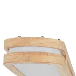 Rustic Dimmable LED Wood Oval Flush Mount Light