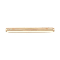 Rustic Dimmable LED Wood Oval Flush Mount Light