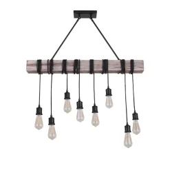 Rustic Wooden Wide Linear Chandelier