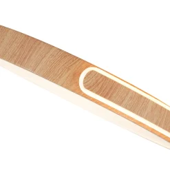 Scandinavian Dimmable LED Round Wood Grain Flush Mount