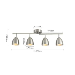 Scandinavian 4-Light Adjustable Spotlight Island Linear Track Light