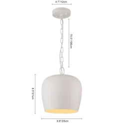 Scandinavian 1-Light Geometric White Kitchen Pendant Light