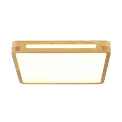 Scandinavian Wooden Dimmable LED Square Flush Mount