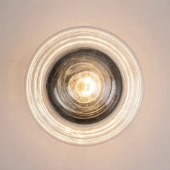 Schoolhouse 1-light Round Clear Glass Shade Semi Flush Mount