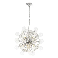Sculptural Bloom Dandelion Crystal Floral Bubble Chandelier