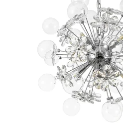 Sculptural Bloom Dandelion Crystal Floral Bubble Chandelier