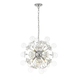 Sculptural Bloom Dandelion Crystal Floral Bubble Chandelier