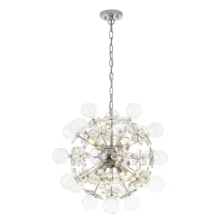 Sculptural Bloom Dandelion Crystal Floral Bubble Chandelier