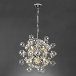 Sculptural Bloom Dandelion Crystal Floral Bubble Chandelier