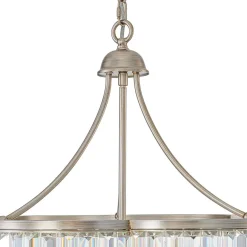 Shabby Chic Antique Silver Crystal Cage Pendant Light