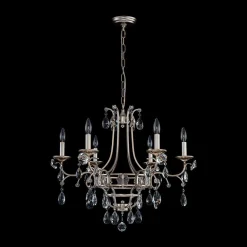Shabby Chic 6-Light Crystal Empire Candle Chandelier