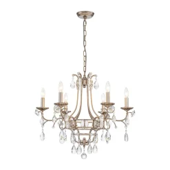 Shabby Chic 6-Light Crystal Empire Candle Chandelier